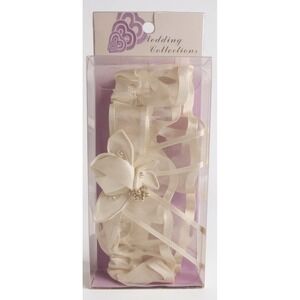 Vintage Wedding Bridal White Lace Garter B.B. World- New In Box